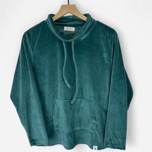 Bearpaw teal velour pullover soft hoodie top